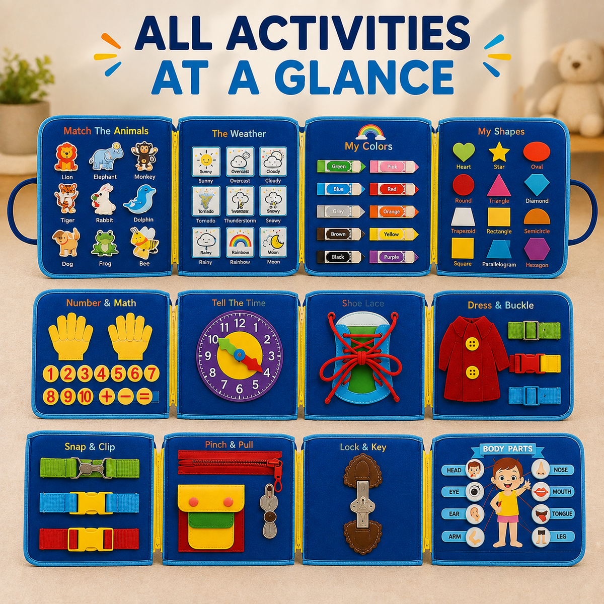 Activity-Packed Montessori Sensory Busy Board for Travel