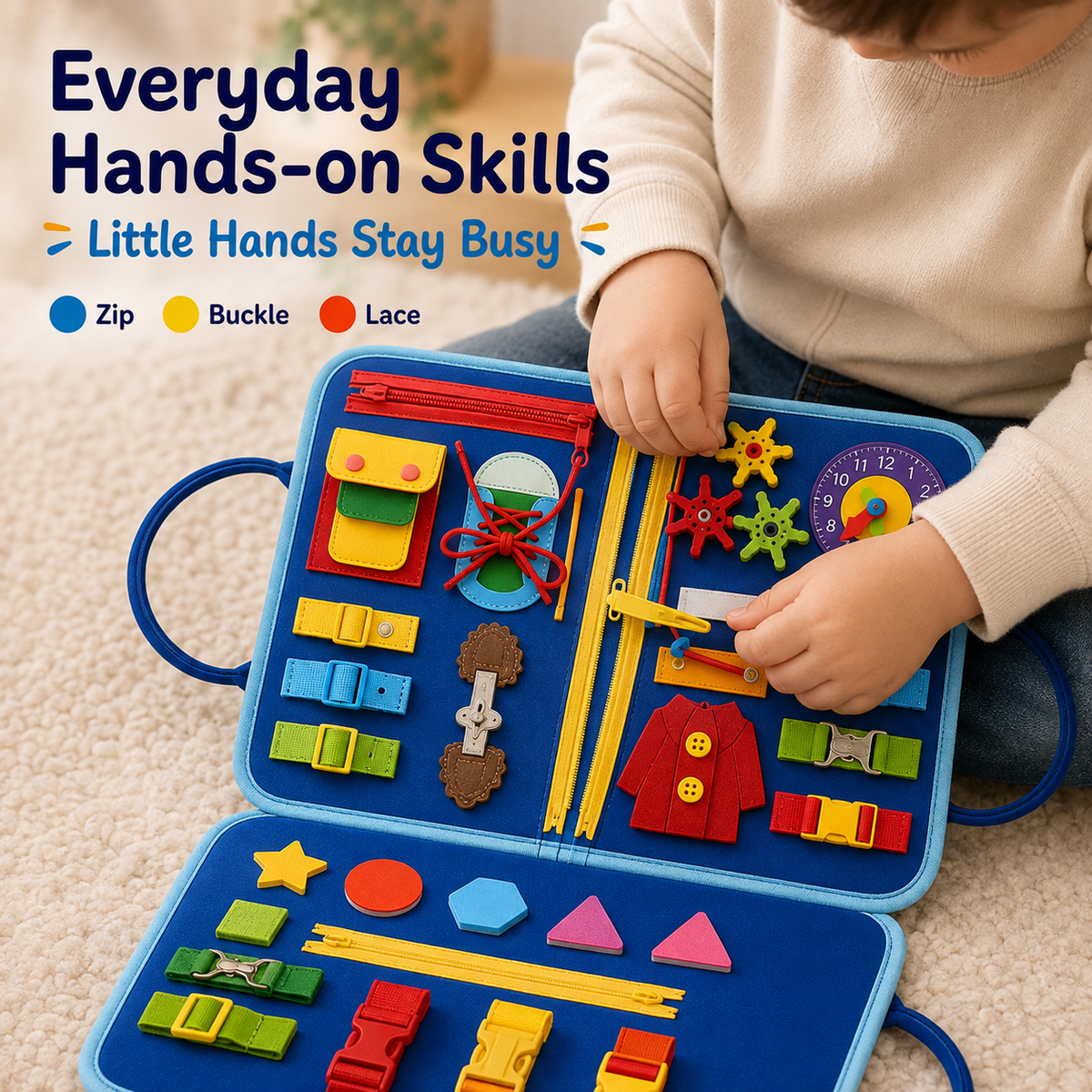 Activity-Packed Montessori Sensory Busy Board for Travel