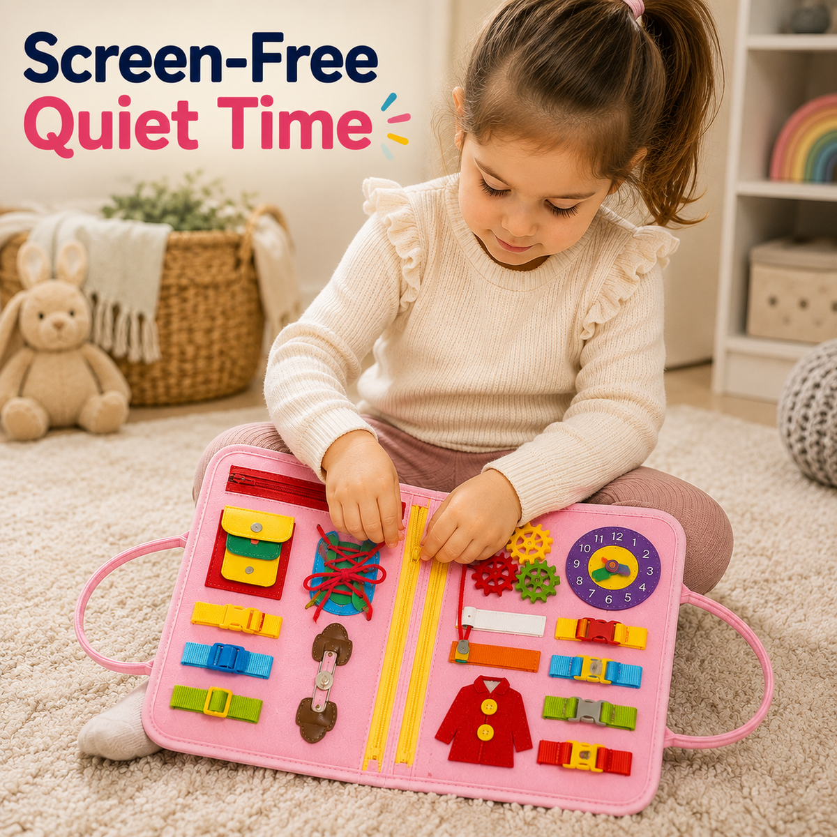 Activity-Packed Montessori Sensory Busy Board for Travel