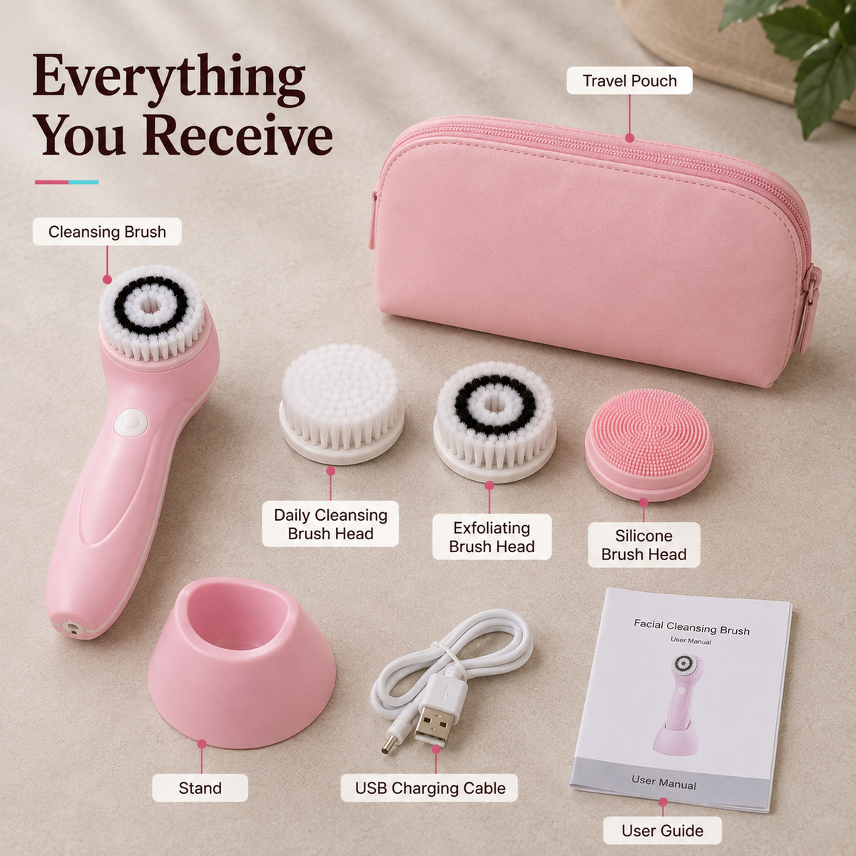 Rechargeable All-in-One Facial Cleansing Brush