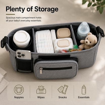 Large Multi-Pocket Baby Pram Organiser Bag