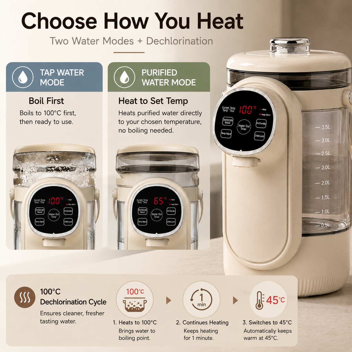 Electric Hot Water Dispenser – 12 Temperature Settings & Keep Warm