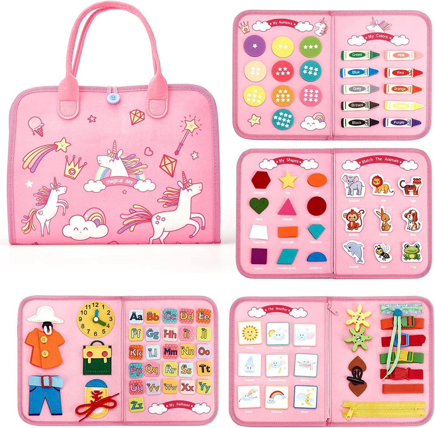 Montessori Toys Busy Board Sensory Activity Developing Board for Motor Skills,Learning Board for Toddlers  Birthday gift