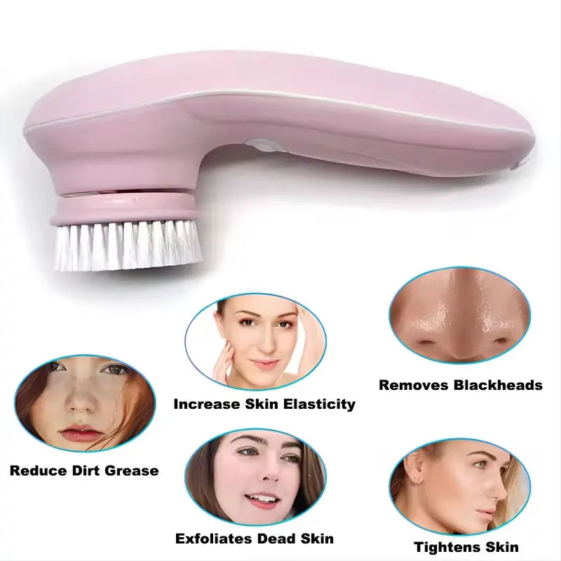 3 IN 1 Electric Facial Cleaner Face Cleansing Brush Wash Machine Spa Skin Care Massager Blackhead Cleaning Charging