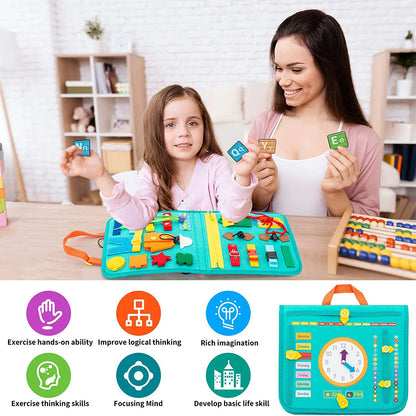 Montessori Toys Busy Board Sensory Activity Developing Board for Motor Skills,Learning Board for Toddlers  Birthday gift