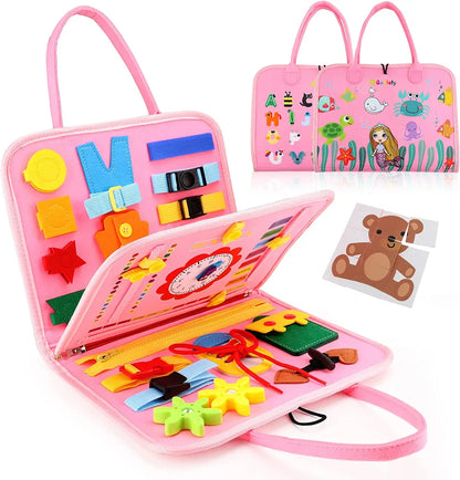 Montessori Toys Busy Board Sensory Activity Developing Board for Motor Skills,Learning Board for Toddlers  Birthday gift