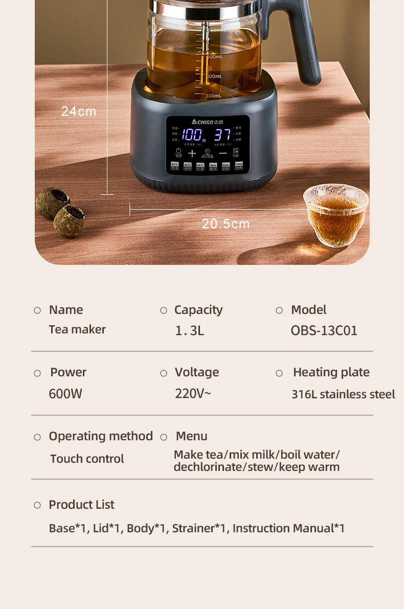 1300ml Steam Spray Tea Kettle Baby Constant Temperature Milk Regulator Multifunctional Electric Kettle 72h Thermostatic Kettle