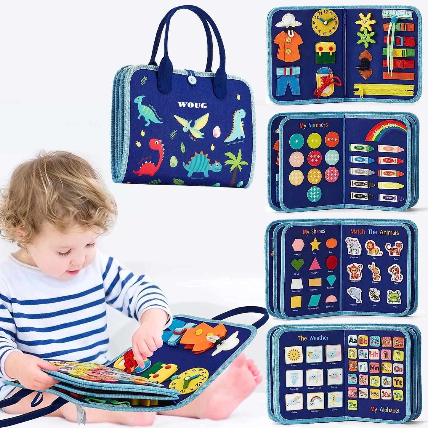 Montessori Toys Busy Board Sensory Activity Developing Board for Motor Skills,Learning Board for Toddlers  Birthday gift
