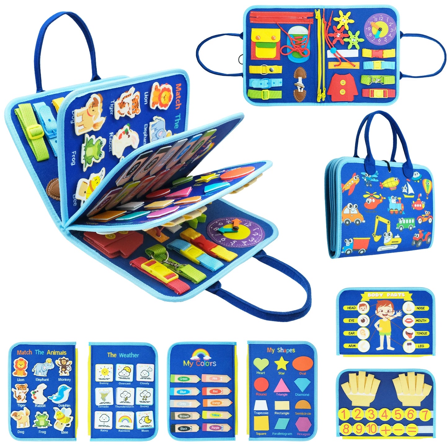 Montessori Toys Busy Board Sensory Activity Developing Board for Motor Skills,Learning Board for Toddlers  Birthday gift