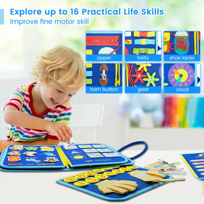 Montessori Toys Busy Board Sensory Activity Developing Board for Motor Skills,Learning Board for Toddlers  Birthday gift