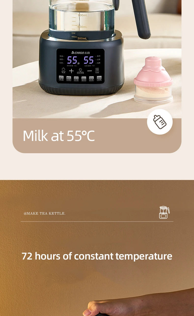 1300ml Steam Spray Tea Kettle Baby Constant Temperature Milk Regulator Multifunctional Electric Kettle 72h Thermostatic Kettle