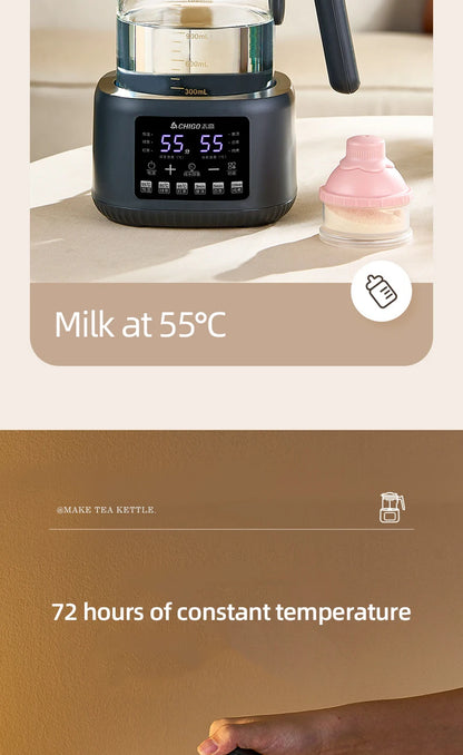 1300ml Steam Spray Tea Kettle Baby Constant Temperature Milk Regulator Multifunctional Electric Kettle 72h Thermostatic Kettle