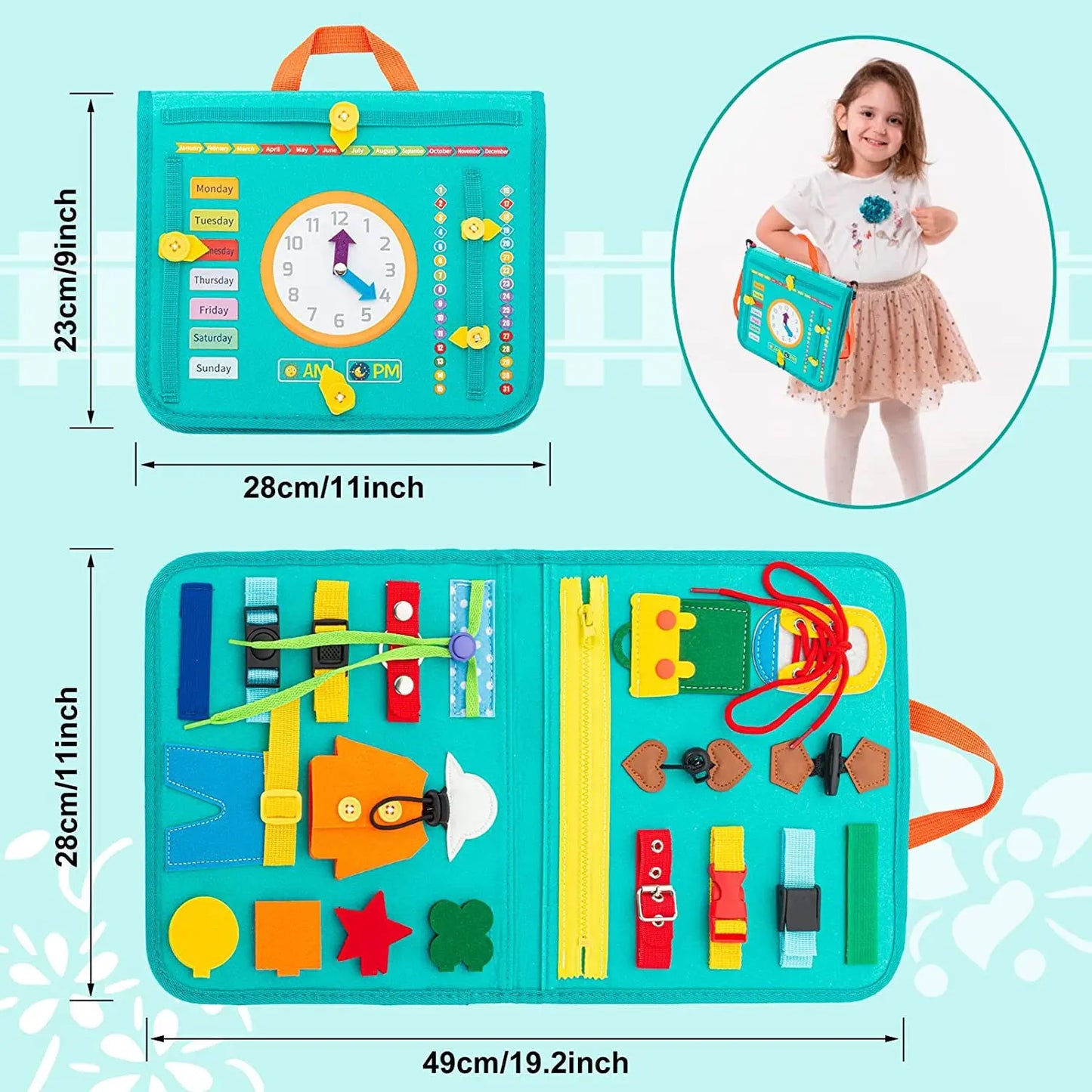 Montessori Toys Busy Board Sensory Activity Developing Board for Motor Skills,Learning Board for Toddlers  Birthday gift