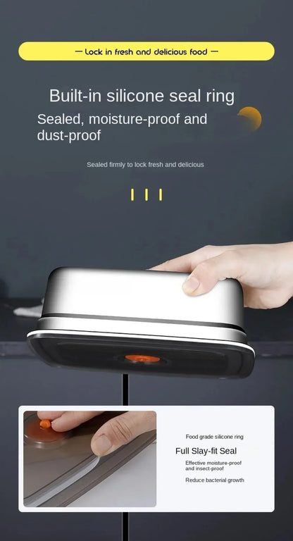 Stainless Steel Camping Lunch Box Sealed Leak-proof Bento Box Microwave Suitable Large Capacity Refrigerator Freezer Storage Box