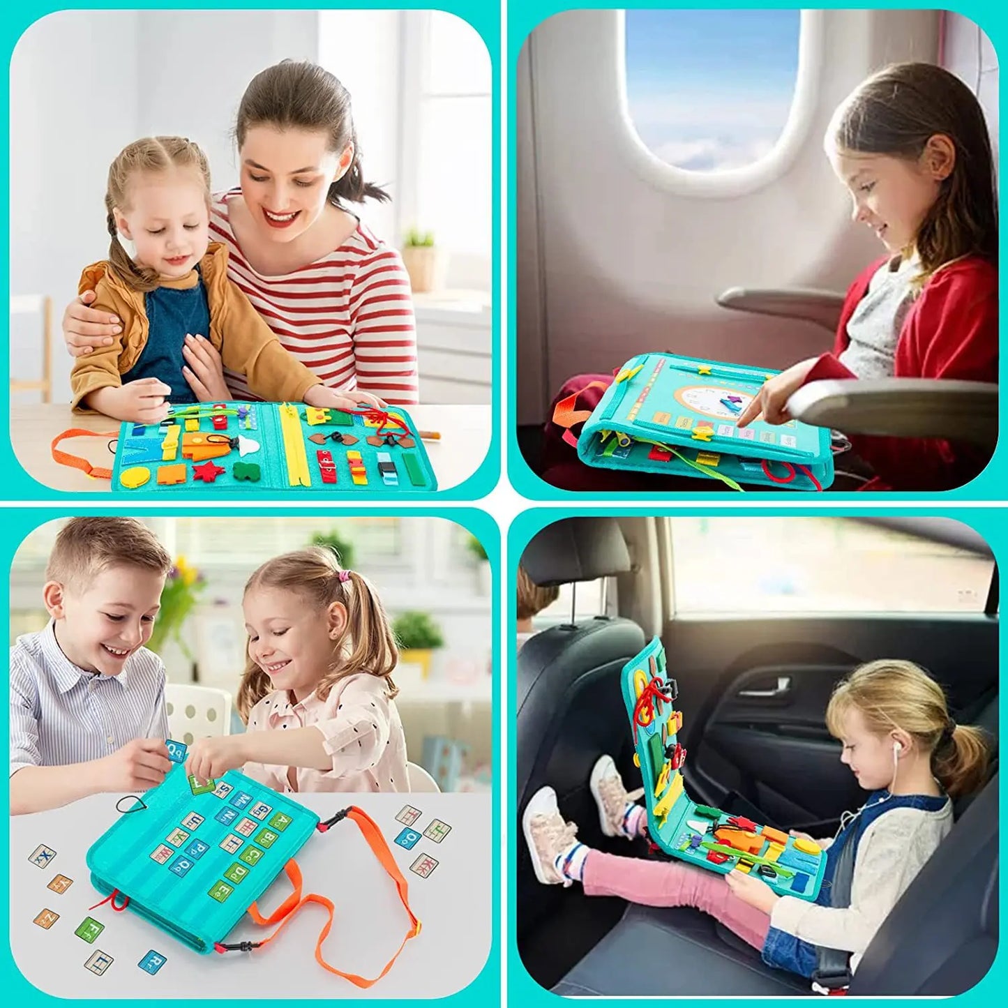 Montessori Toys Busy Board Sensory Activity Developing Board for Motor Skills,Learning Board for Toddlers  Birthday gift