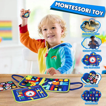 Montessori Toys Busy Board Sensory Activity Developing Board for Motor Skills,Learning Board for Toddlers  Birthday gift