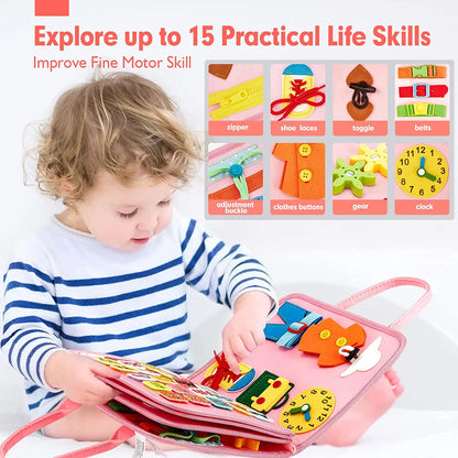Montessori Toys Busy Board Sensory Activity Developing Board for Motor Skills,Learning Board for Toddlers  Birthday gift