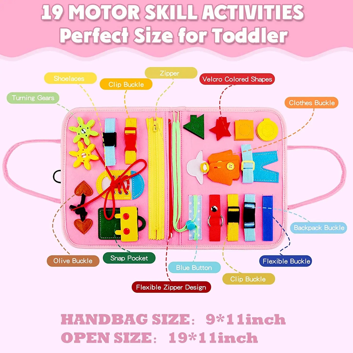Montessori Toys Busy Board Sensory Activity Developing Board for Motor Skills,Learning Board for Toddlers  Birthday gift