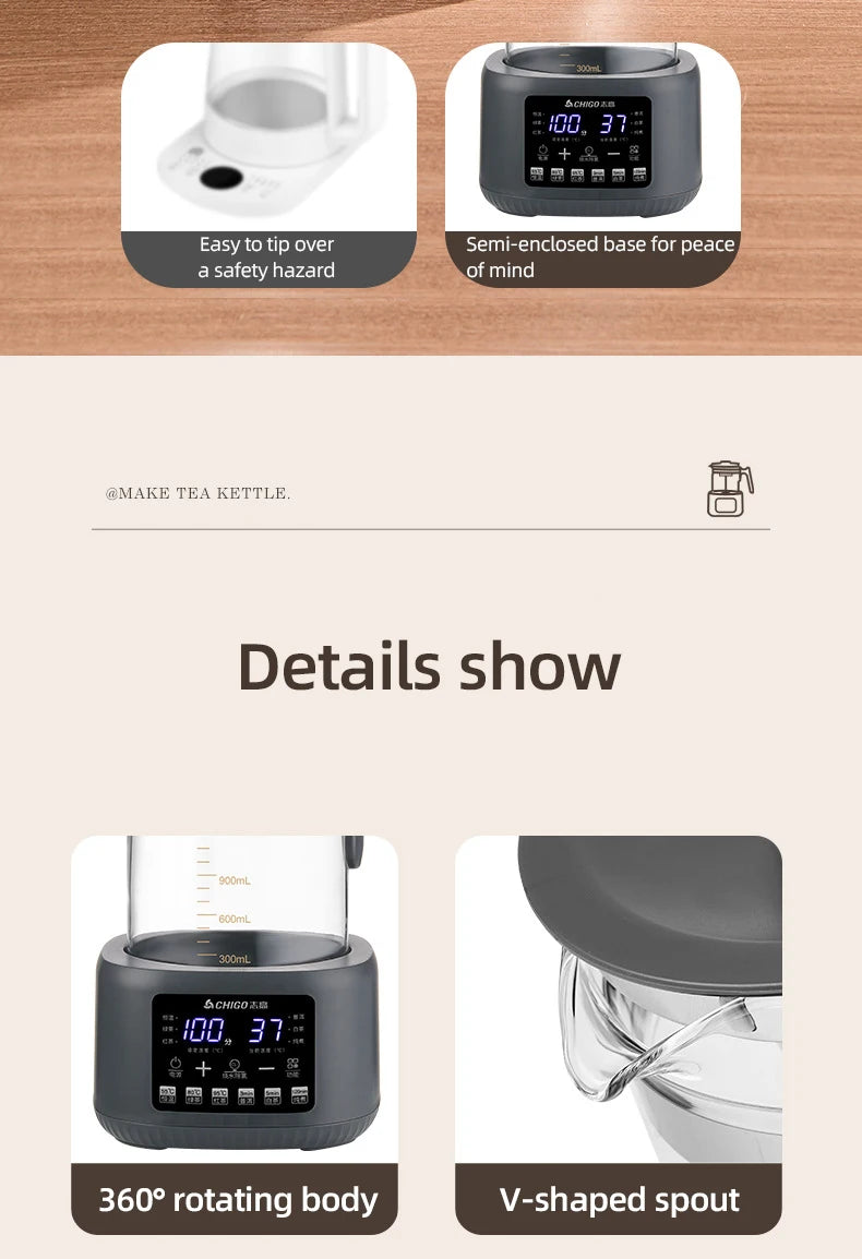 1300ml Steam Spray Tea Kettle Baby Constant Temperature Milk Regulator Multifunctional Electric Kettle 72h Thermostatic Kettle