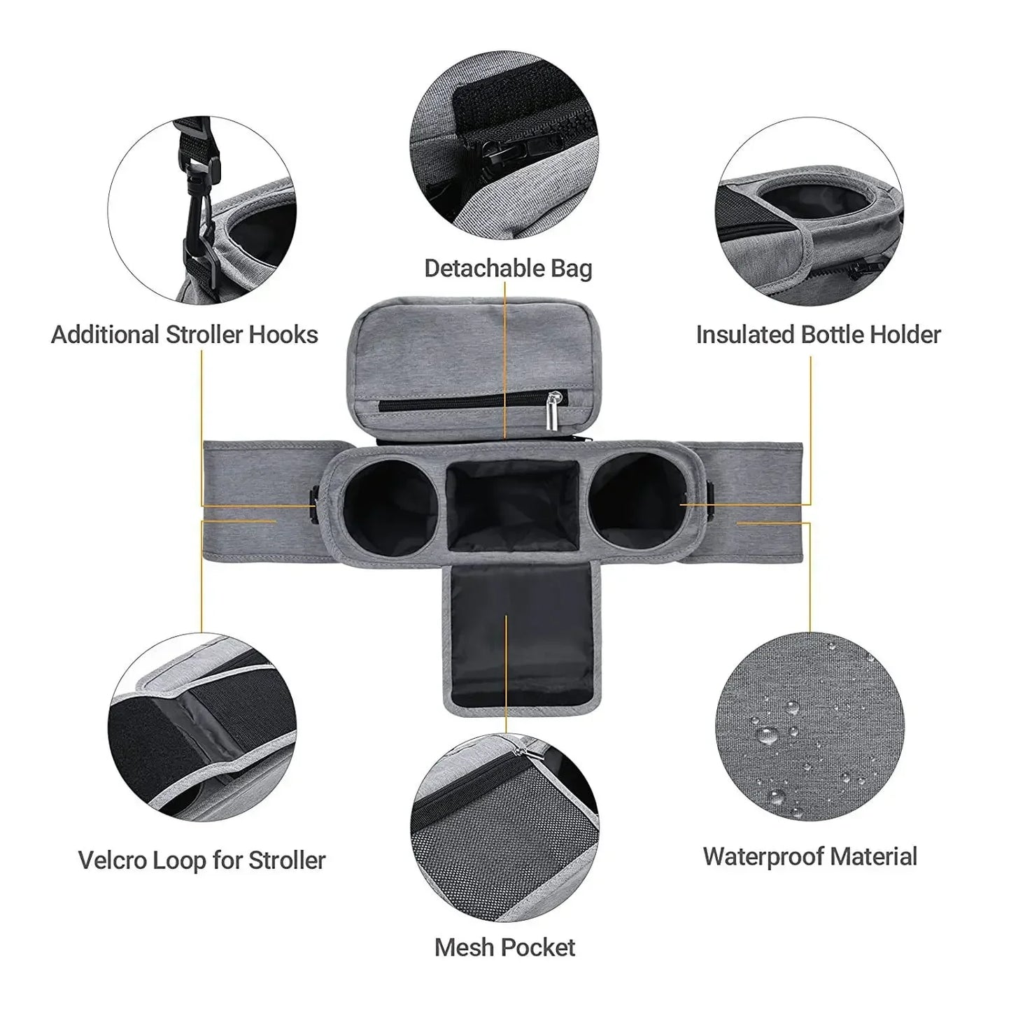 Baby Stroller Storage Large Capacity Travel Hanging Bag Mummy Bag Phone Bottle Holder Pram Diaper Bags Baby Stroller Accessories