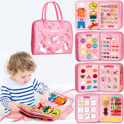 Montessori Toys Busy Board Sensory Activity Developing Board for Motor Skills,Learning Board for Toddlers  Birthday gift