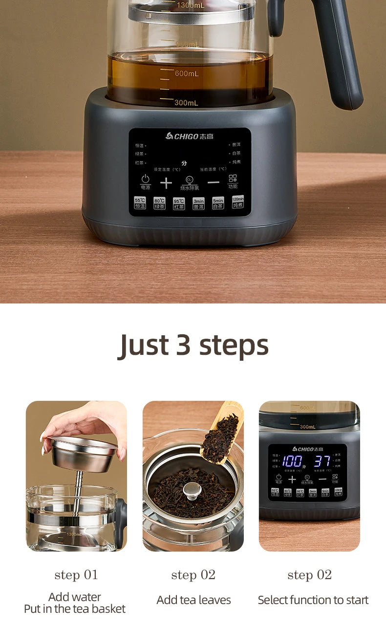 1300ml Steam Spray Tea Kettle Baby Constant Temperature Milk Regulator Multifunctional Electric Kettle 72h Thermostatic Kettle