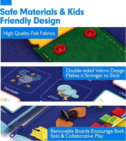 Montessori Toys Busy Board Sensory Activity Developing Board for Motor Skills,Learning Board for Toddlers  Birthday gift