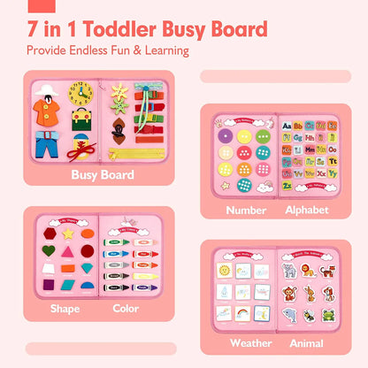 Montessori Toys Busy Board Sensory Activity Developing Board for Motor Skills,Learning Board for Toddlers  Birthday gift