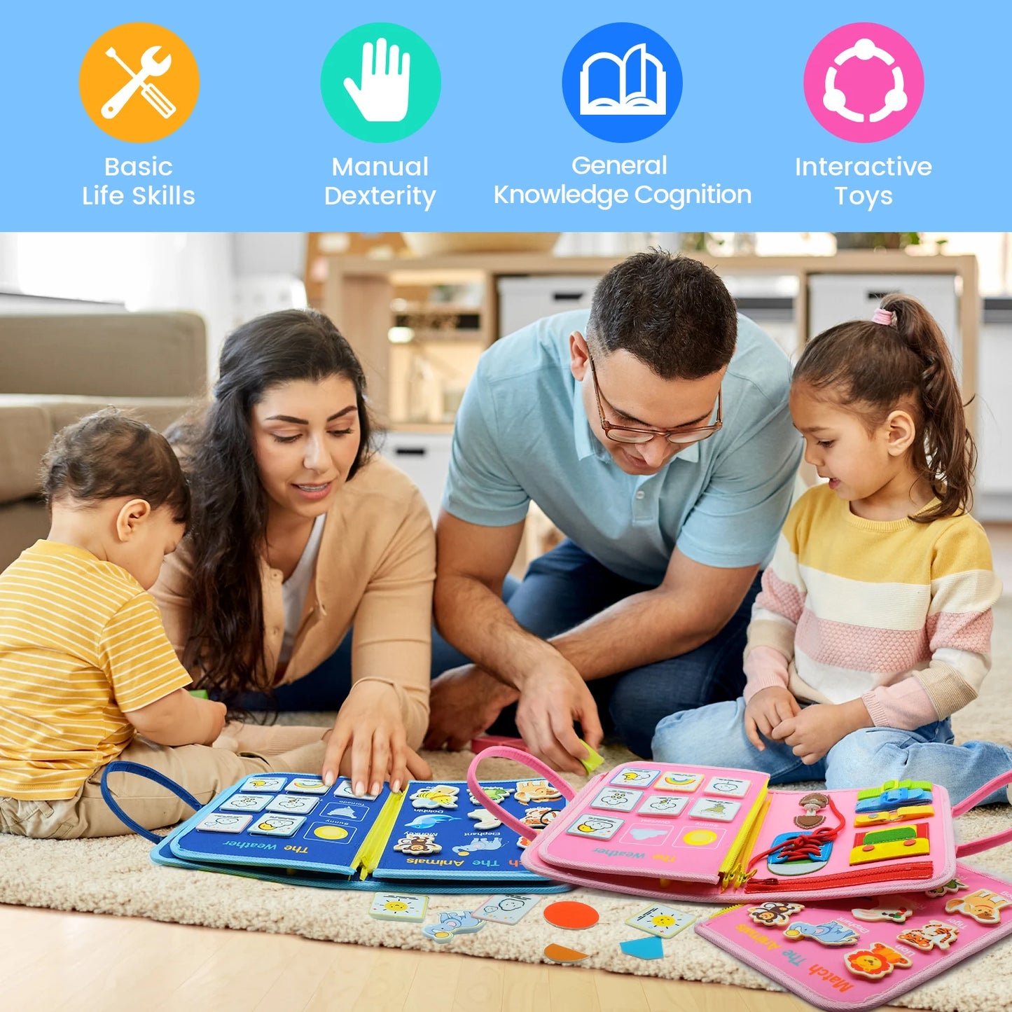 Montessori Toys Busy Board Sensory Activity Developing Board for Motor Skills,Learning Board for Toddlers  Birthday gift